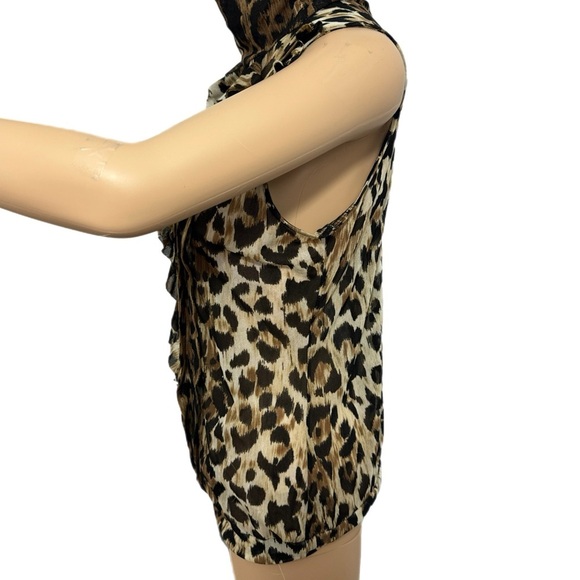 The Limited Top Semi-Sheer Chic Statement Blouse Animal Print Sleeveless Sz M - Picture 4 of 11